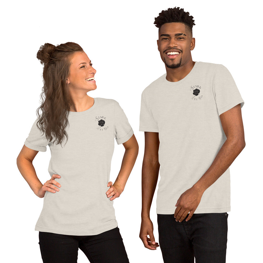 STARK Let Go To Grow @}----- Unisex Cotton t-shirt Black Print on Light Shirt