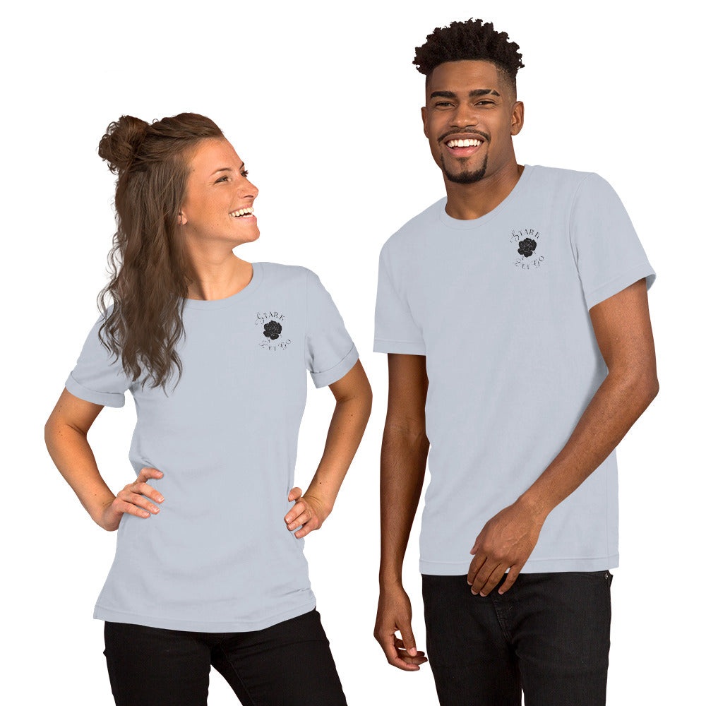 STARK Let Go To Grow @}----- Unisex Cotton t-shirt Black Print on Light Shirt